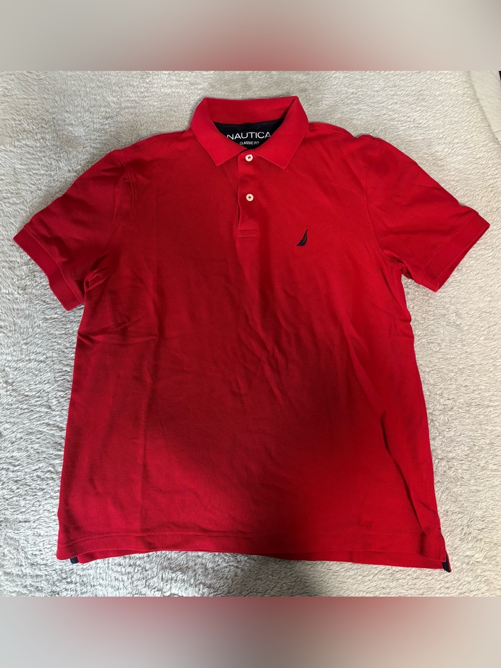 Nautica Men’s Classic Fit Polo Cotton Shirt Size Small Red
